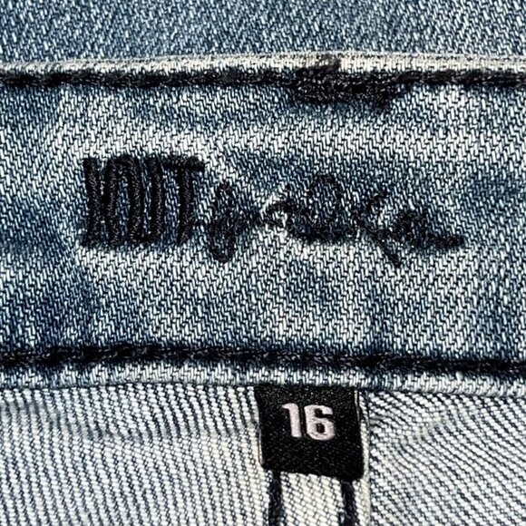 Kut From The Kloth Ankle Straight Leg Distressed Studded Jeans Women Size 16 New - Picture 9 of 13